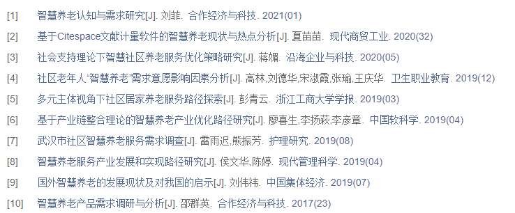 护理论文参考文献格式范例