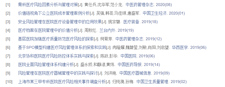 学位护理论文参考文献