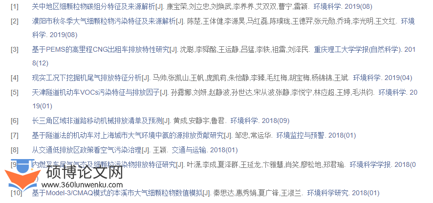 机械工程论文参考文献标注