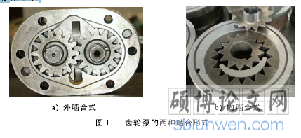 图 1.1   齿轮泵的两种啮合形式