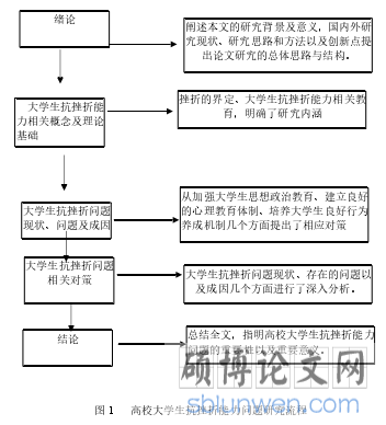 图 1 高校大学生抗挫折能力问题研究流程