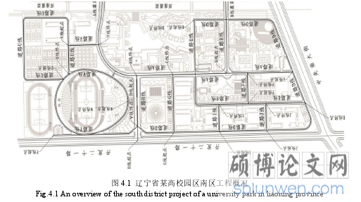 图 4.1 辽宁省某高校园区南区工程概况