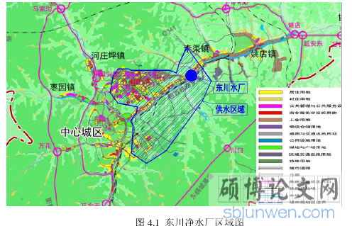 图 4.1 东川净水厂区域图