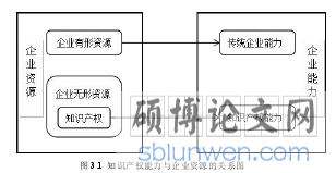 图 3.1 知识产权能力与企业资源的关系图