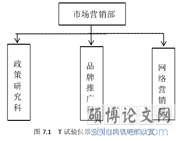 图 7.1 T 试验仪器公司市场营销部设置