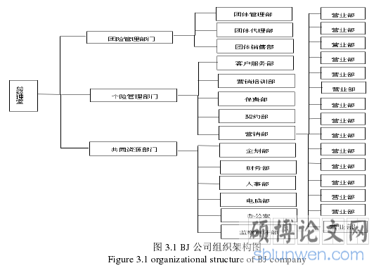 图 3.1 BJ 公司组织架构图