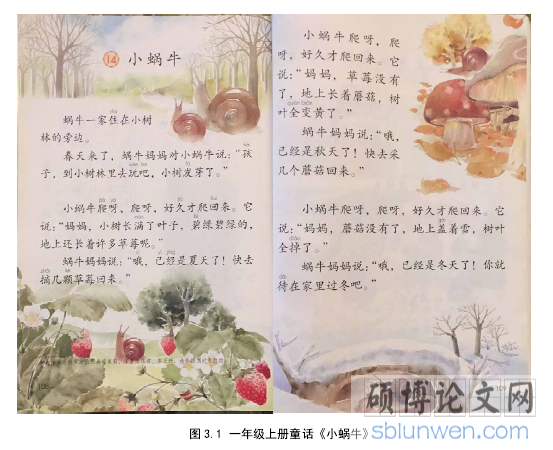 图 3.1 一年级上册童话《小蜗牛》