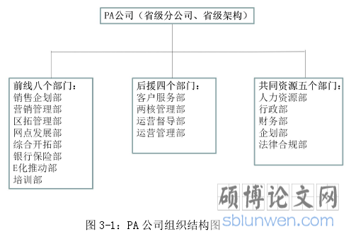 图 3-1:PA 公司组织结构图