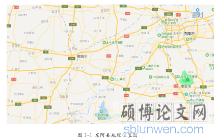 图 3-1 东阿县地理位置图