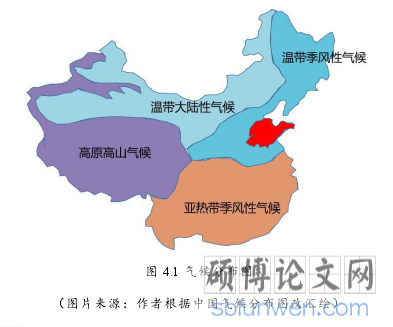 图 4.1 气候分布图