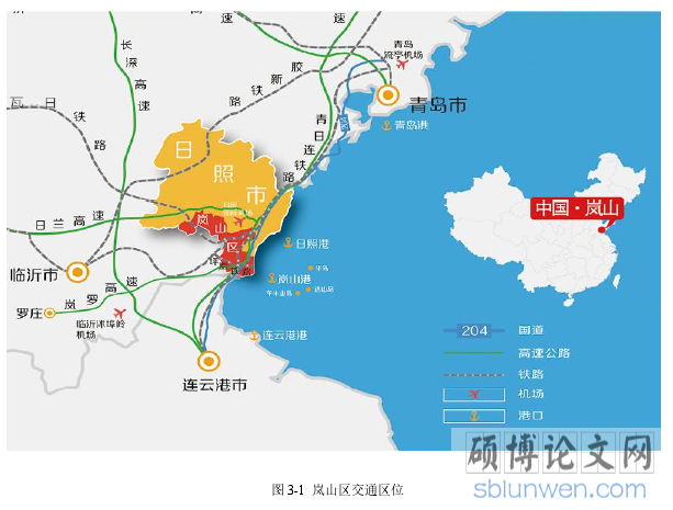 图 3-1 岚山区交通区位