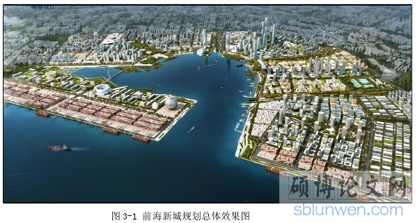 图 3-1 前海新城规划总体效果图