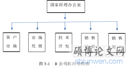 图 3-1 B 公司组织架构图
