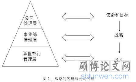 图 2.1 战略的等级与公司等级