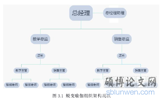 图 3.1 蜕变瑜伽组织架构现状