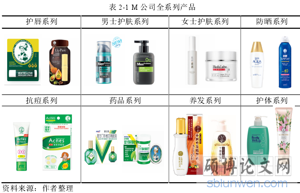 表 2-1 M 公司全系列产品