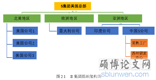 图 2.1 S 集团组织架构图
