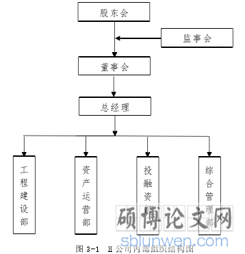 图 3-1 H 公司内部组织结构图