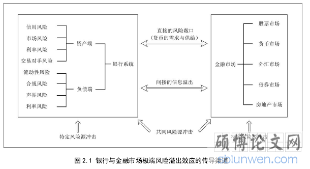 图 2.1 银行与金融市场极端风险溢出效应的传导渠道