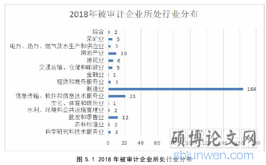 图 5.1 2018 年被审计企业所处行业分布