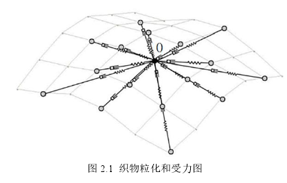 图 2.1 织物粒化和受力图