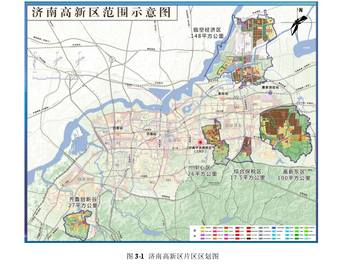 图 3-1 济南高新区片区区划图