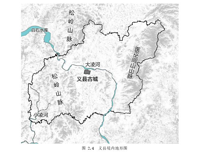 图 2.4 义县境内地形图
