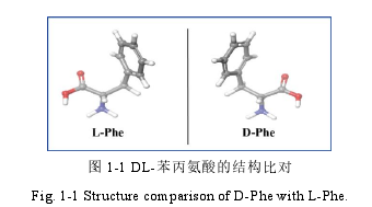 图 1-1 DL-苯丙氨酸的结构比对 