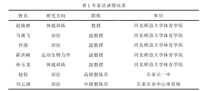 表 1 专家访谈情况表 