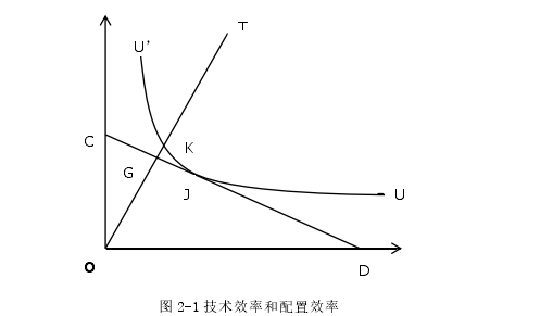 图 2-1 技术效率和配置效率